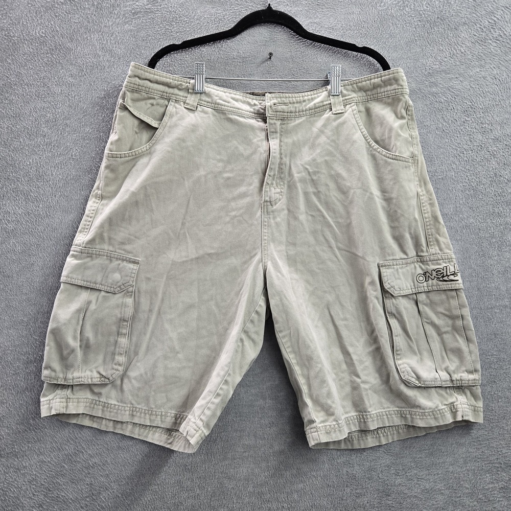 O'Neill Men Shorts 36 Beige Logo Embroidery Cargo Twill Y2K Baggy Skate READ